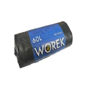 WORKI NA ŚMIECI HDPE 60L/50 CZARNE