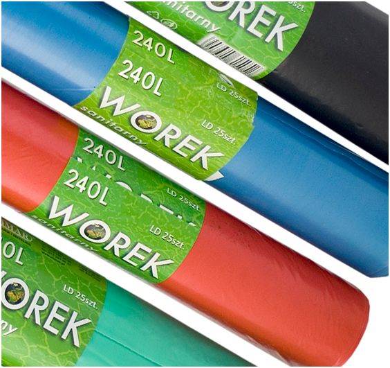 WORKI NA ŚMIECI LDPE 240L/10 CZARNE