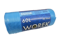 WORKI NA ŚMIECI HDPE 60L/50 NIEBIESKIE
