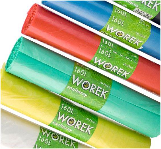 WORKI NA ŚMIECI LDPE 160L/10 NIEBIESKIE
