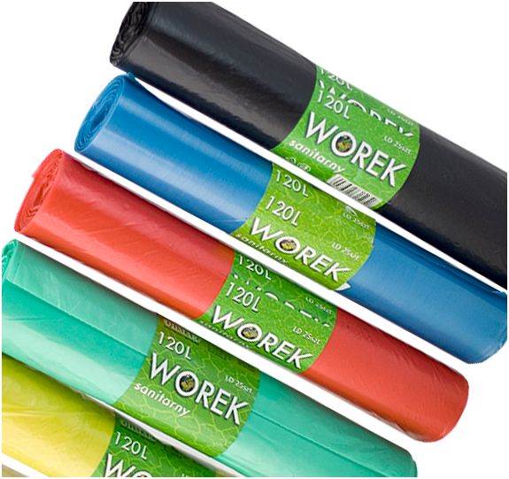 WORKI NA ŚMIECI LDPE 120L/25 CZARNE