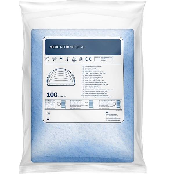 CZEPEK JEDNORAZOWY CLIP NIEBIESKI a'100 