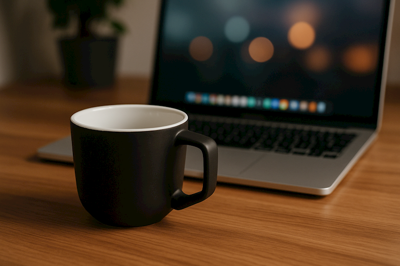 Kubek ceramiczny WHITE BLACK