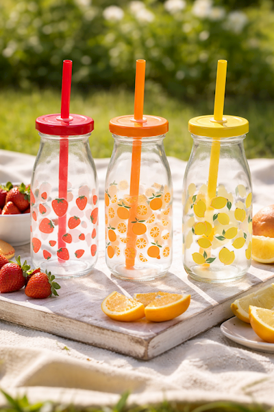 Butelka ze słomką 250ml Owoce