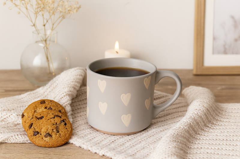 Kubek w serca, 350ml, 4kolory