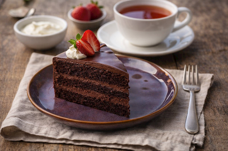 Talerz deserowy do ciasta 16 cm Dark Brown