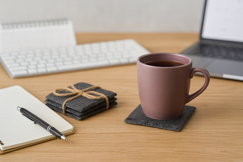 Podstawka kamienna pod kubek, 10x10cm, 4 sztuki