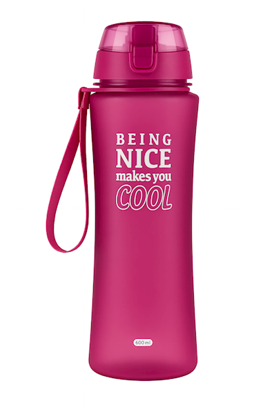 Butelka, bidon na wodę z owocami,650ml, różowy