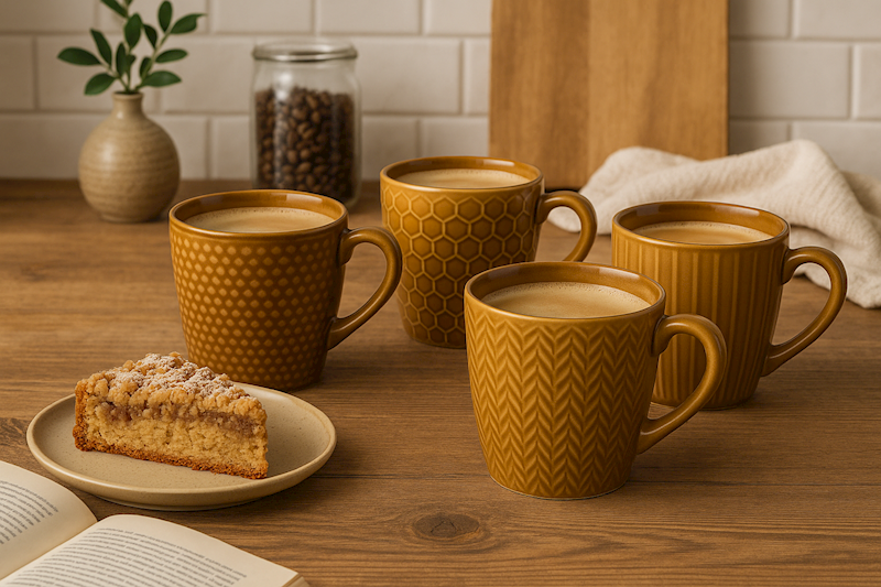 Kubek ceramiczny do kawy, herbaty, OCHRA, 300ml