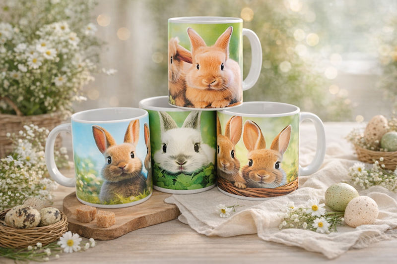 Kubek ceramiczny w zające 300ml