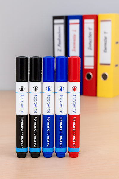 Marker, zestaw markerów, czarny+kolory, 5szt