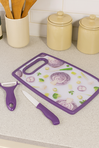 Deska do krojenia+ obieraczka 25x16 cm