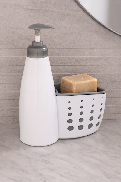 Dozownik płynu do mycia naczyń z pojemnikiem