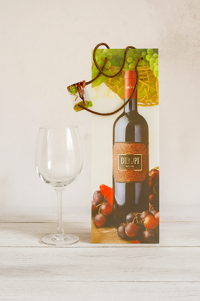 Torebka prezentowa na wino, alkohol 35x10cm