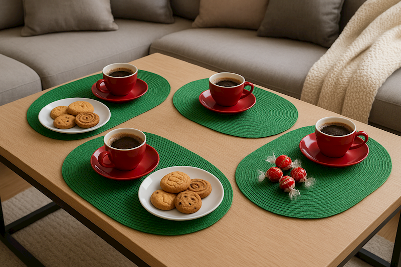 Mata stołowa Bruni ZIELONA OWALNA