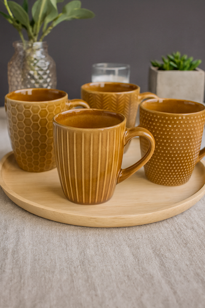 Kubek ceramiczny do kawy, herbaty, OCHRA, 300ml