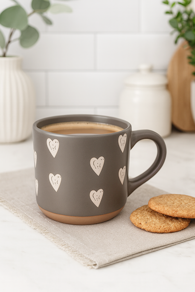 Kubek w serca, 350ml, 4kolory