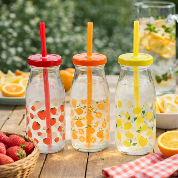 Butelka ze słomką 250ml Owoce