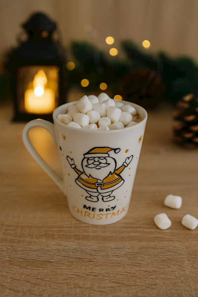 Kubek 300 ml biały ze wzorem