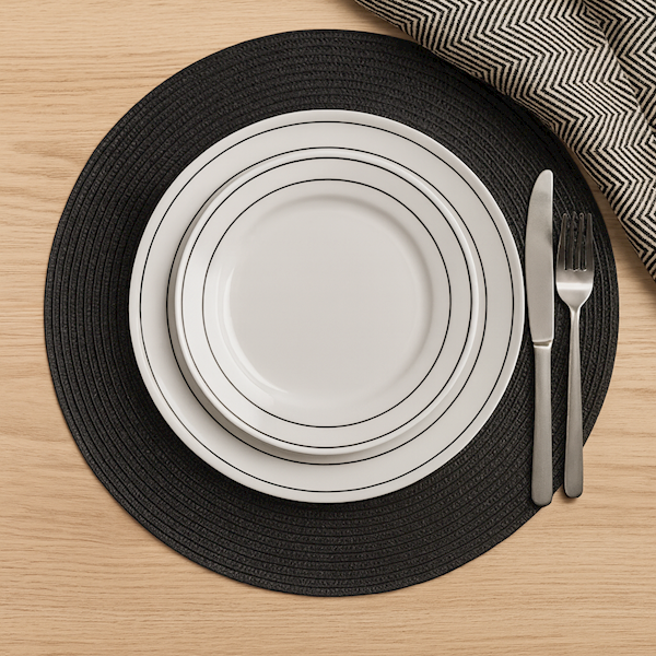 Mata stołowa Bruni CZARNA OKRĄGŁA