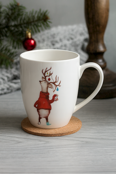 Kubek świąteczny zwierzęta