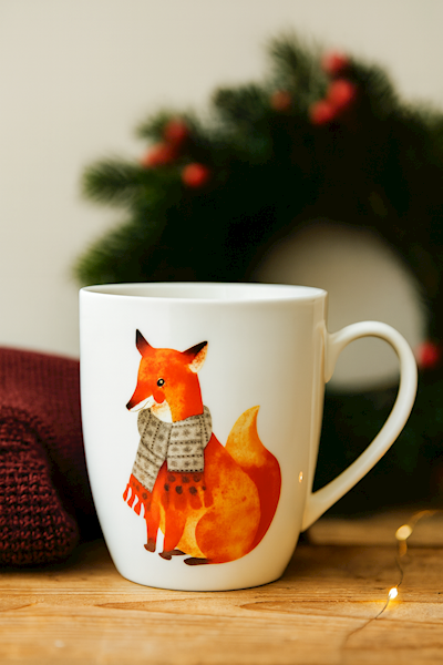 Kubek świąteczny zwierzęta