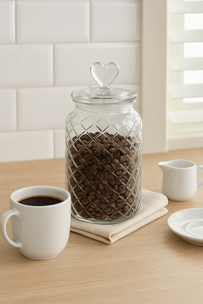 Pojemnik, słoik szklany z SERCEM 1100ml