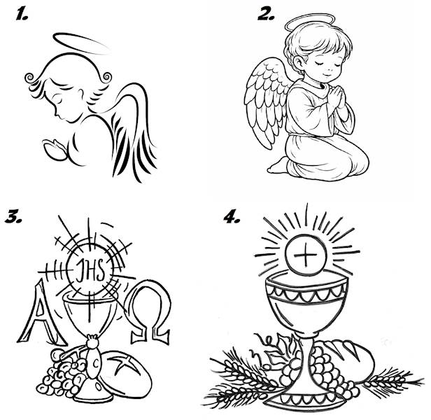 Koperta grawerowana na pieniądze z życzeniami Komunia Święta