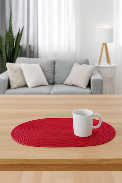 Mata stołowa Bruni CZERWONA OWALNA