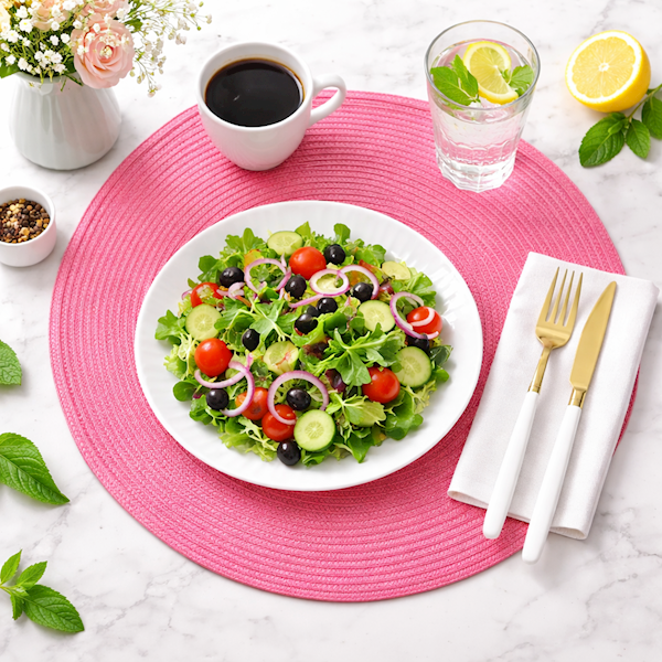 Mata stołowa Bruni RÓŻOWA OKRĄGŁA