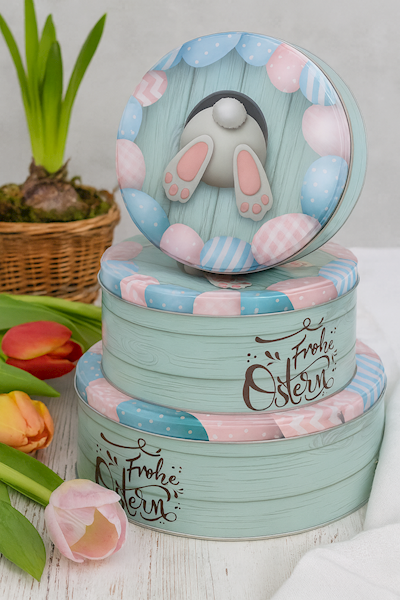 Puszki metalowe wielkanocne 3 sztuki