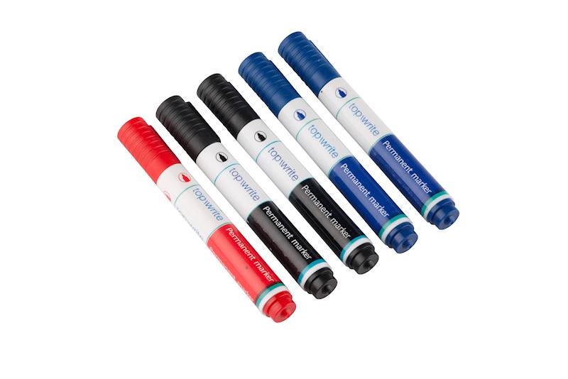 Marker, zestaw markerów, czarny+kolory, 5szt