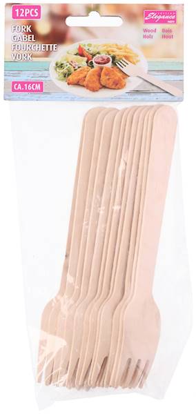 Widelce drewniane 12 sztuk 16cm