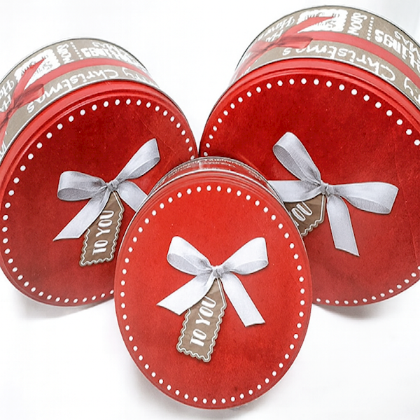 Puszka świąteczna, Kokarda, 3 sztuki