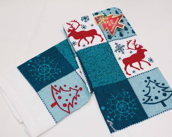 XMAS Ścierka świąteczna 64x38 cm 55649 turkus