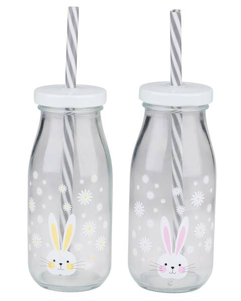 WIELKANOC Butelka ze słomką 250ml