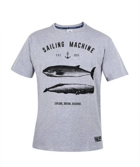 T-shirt Wieloryby Szary męski