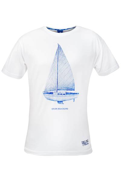 T-shirt Żeglarski ,,Żaglówka'' Biały
