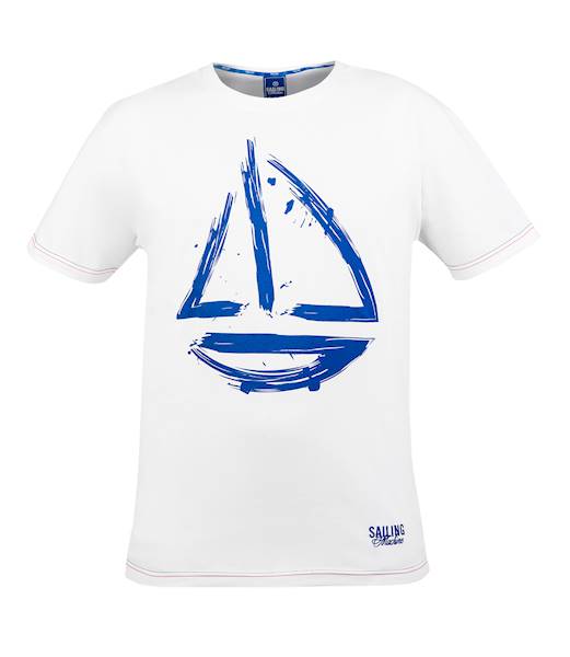 T-shirt Jacht Biały męski