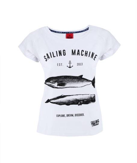 T-shirt Wieloryby Biały damski