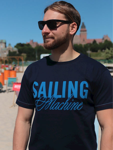 T-shirt Logo Granatowy męski