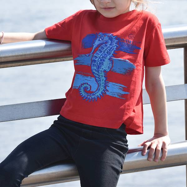 T-shirt Konik Morski Czerwony kids