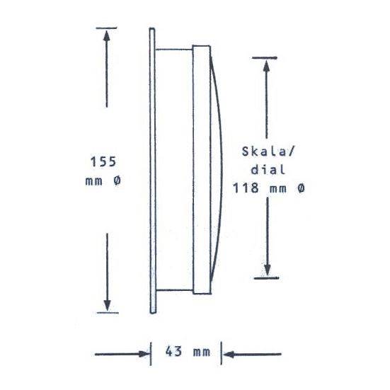 Barometr Hanseatic Instruments śr. 155 mm mosiądz