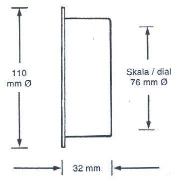 Higrometr + termometr śr. 110 mm mosiądz