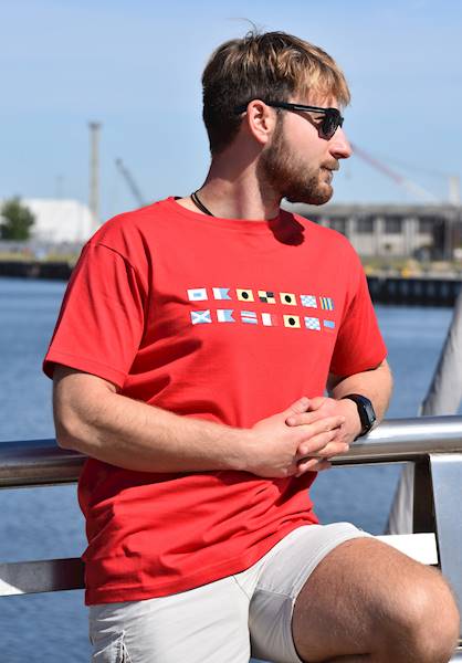 T-shirt Kod Flagowy Czerwony męski