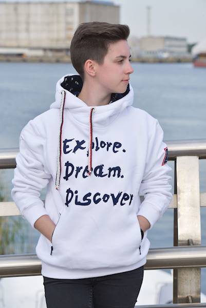 Bluza z kapturem EDD Biała damska