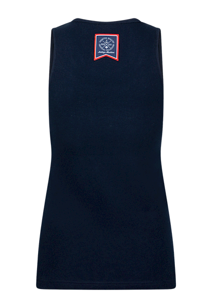 T-shirt na naramkach granatowy damski