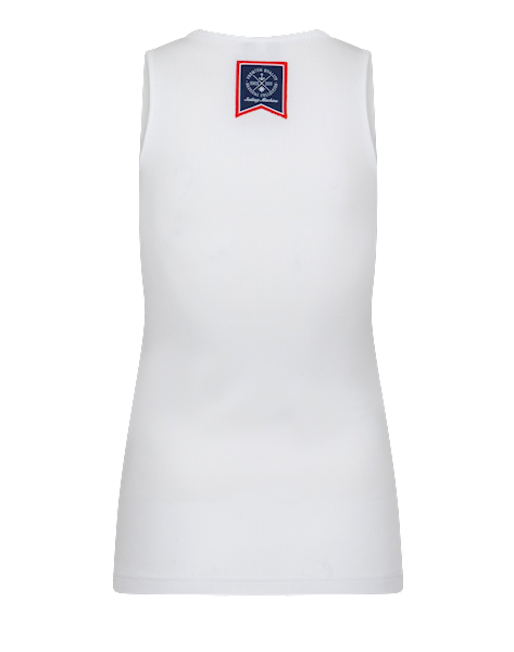 T-shirt na naramkach biały damski