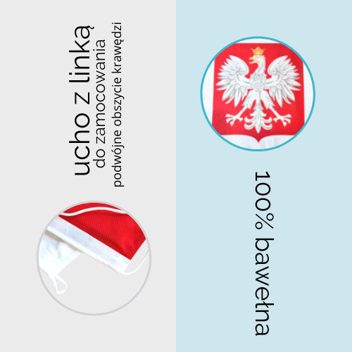 BANDERA POLSKA 35  BAWEŁNA