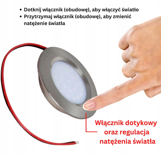 Lampa LED 12V Sufitowa Punktowa Dotykowa 3W